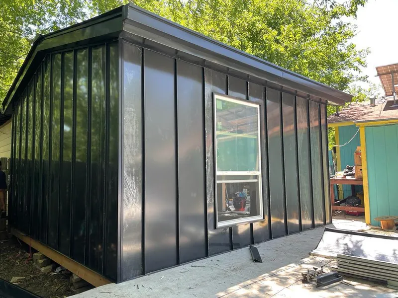 Black standing seam metal wall panels for Metal Roof Installation in Glasgow Village